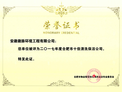 2017年度合肥十佳清洗保洁公司